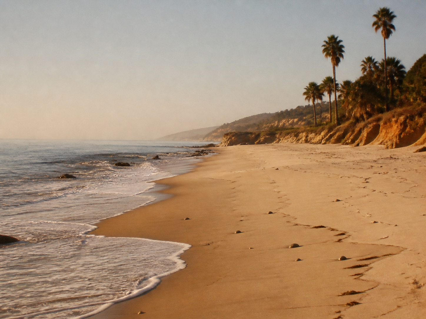 Beach photo before object removal